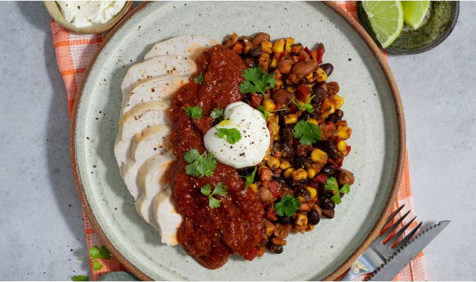 Mexican healthy chicken with beans